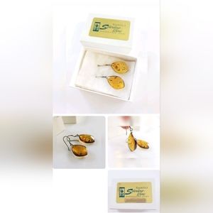 Amber drop earrings from Divinity's Splendour-Glow Sterling Silver NEW